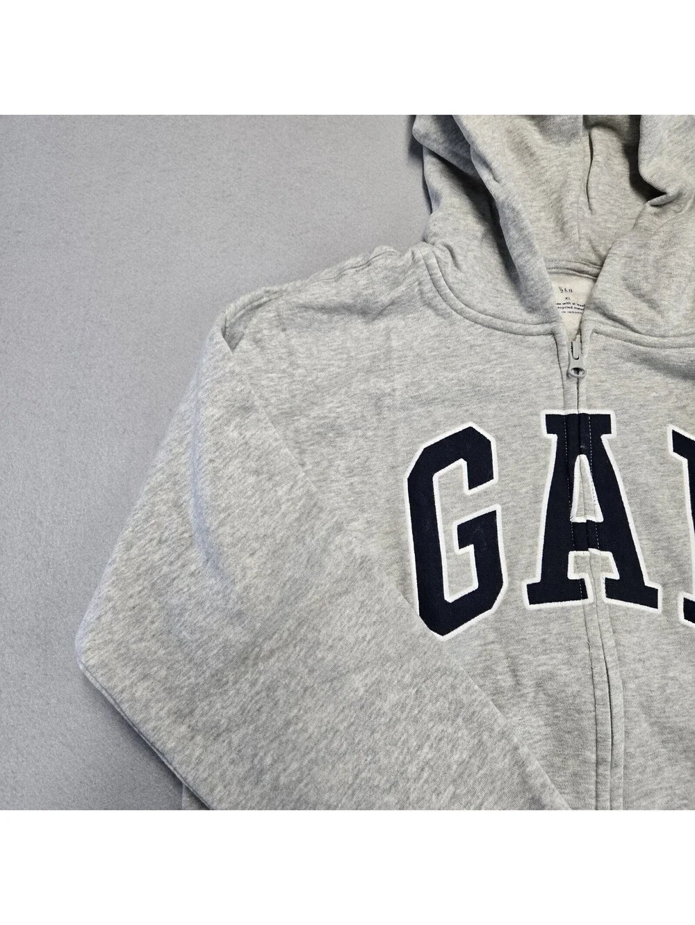 Gap Kids Basic Logo Full Zip Hoodie XL 12 Heather Grey Fleece NWT 655246